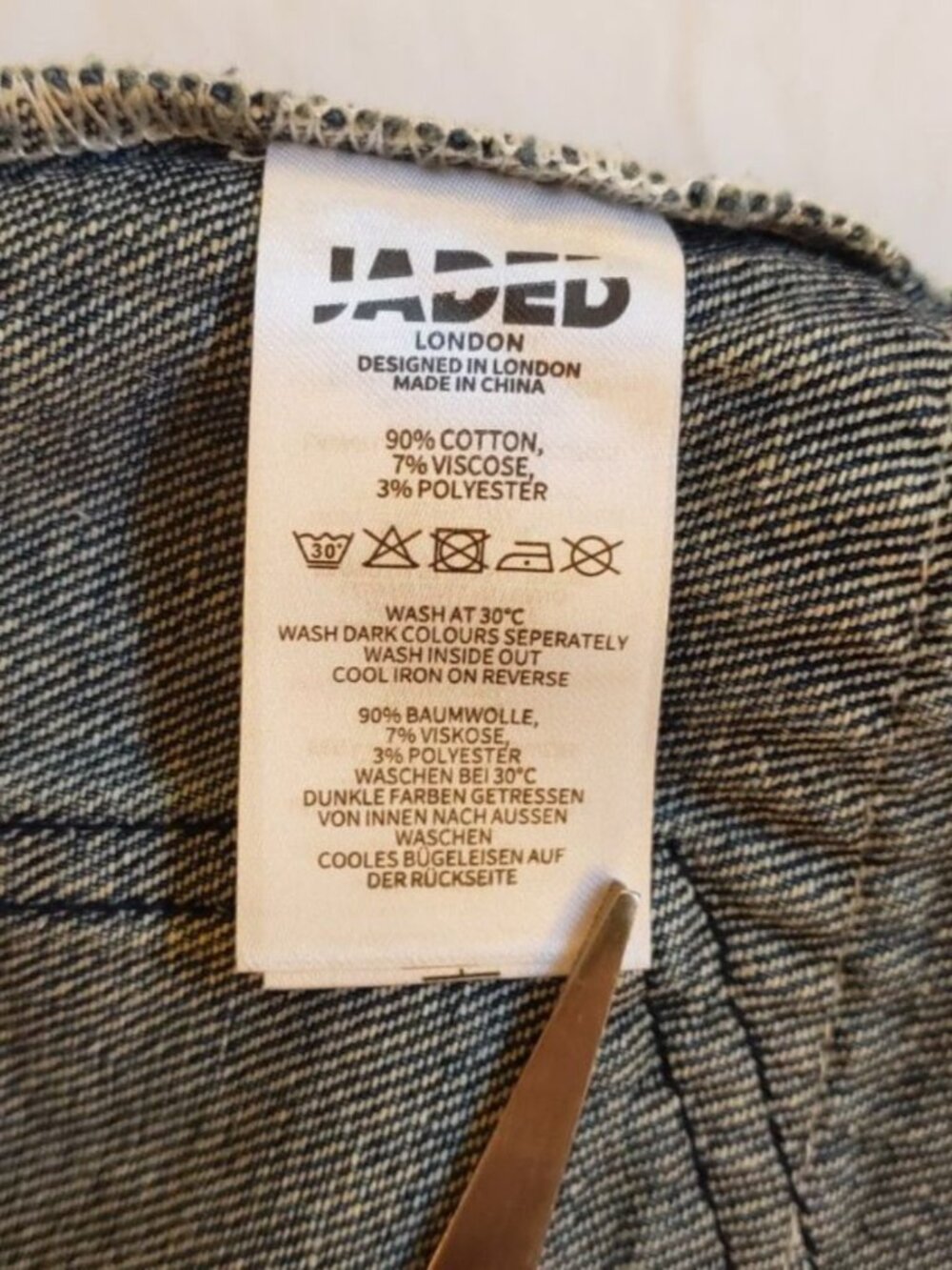 NWT Jaded London - Women - Extreme Distressed Mini Skirt - Blue - Size 0 - Picture 8 of 8